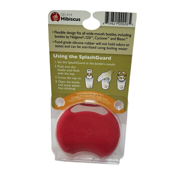 Guyotdesigns Universal Splash Guard Red Hibiscus Flower Wide Mouth Water Bottles - Picture 2 of 7